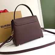 Burberry Durable Full-Grain Leather Handbag Burgundy - 6181 - 26 x 12 x 21cm - 5