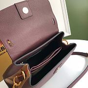 Burberry Durable Full-Grain Leather Handbag Burgundy - 6181 - 26 x 12 x 21cm - 3