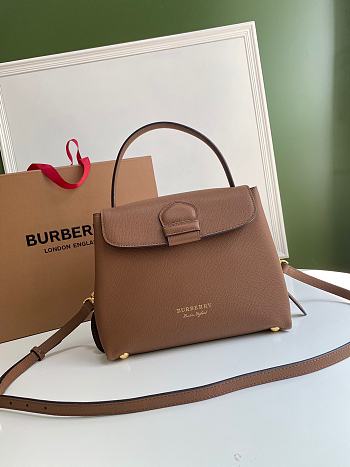 Burberry Durable Full-Grain Leather Handbag Brown - 6181 - 26 x 12 x 21cm
