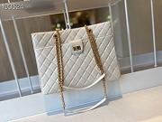 Chanel Diamond Check Leather Tote Shopping White Bag - AS6611 – 35x26x11 cm - 1