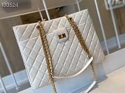 Chanel Diamond Check Leather Tote Shopping White Bag - AS6611 – 35x26x11 cm - 3