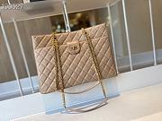 Chanel Diamond Check Leather Tote Shopping Tan Bag - AS6611 – 35x26x11 cm - 1