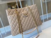 Chanel Diamond Check Leather Tote Shopping Tan Bag - AS6611 – 35x26x11 cm - 5