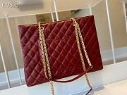 Chanel Diamond Check Leather Tote Shopping Red Bag - AS6611 – 35x26x11 cm - 3