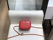 Chanel Mini Cosmetic Metal Ball Lambskin Red - A88828 - 8.5x11x7 cm - 4