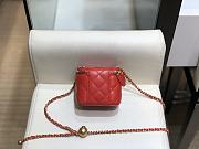 Chanel Mini Cosmetic Metal Ball Lambskin Red - A88828 - 8.5x11x7 cm - 5