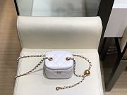 Chanel Mini Cosmetic Metal Ball Lambskin White - A88828 - 8.5x11x7 cm - 2