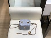 Chanel Mini Cosmetic Metal Ball Lambskin Grey - A88828 - 8.5x11x7 cm - 3