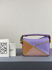 Loewe Puzzle Bag In Calfskin Purple/Pink/Brown – 18x12.5x8 cm - 4