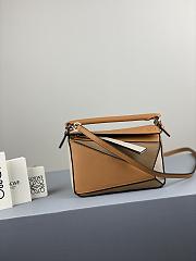 Loewe Mini Puzzle Bag In Calfskin Caramel/Sand/White – 18x12.5x8cm - 5