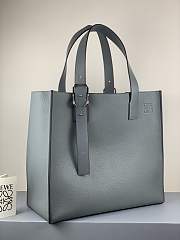 Loewe Buckle Tote Handbag Embossed Anagram Light Blue – 36x33x17 cm - 3