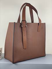 Loewe Buckle Tote Handbag Embossed Anagram Brown – 36x33x17 cm - 5