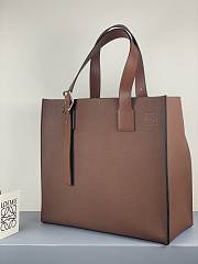 Loewe Buckle Tote Handbag Embossed Anagram Brown – 36x33x17 cm - 4