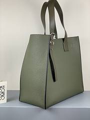 Loewe Buckle Tote Handbag Embossed Anagram Green – 36x33x17 cm - 4