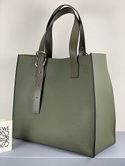 Loewe Buckle Tote Handbag Embossed Anagram Green – 36x33x17 cm - 3