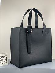 Loewe Buckle Tote Handbag Embossed Anagram Black – 36x33x17 cm - 6