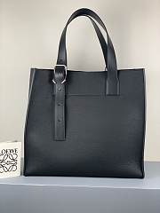 Loewe Buckle Tote Handbag Embossed Anagram Black – 36x33x17 cm - 4