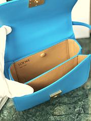 Loewe Goya Mini bag in silk calfskin Cyan – 18.5x12.5x6 cm  - 5