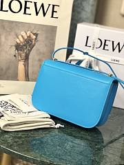 Loewe Goya Mini bag in silk calfskin Cyan – 18.5x12.5x6 cm  - 4