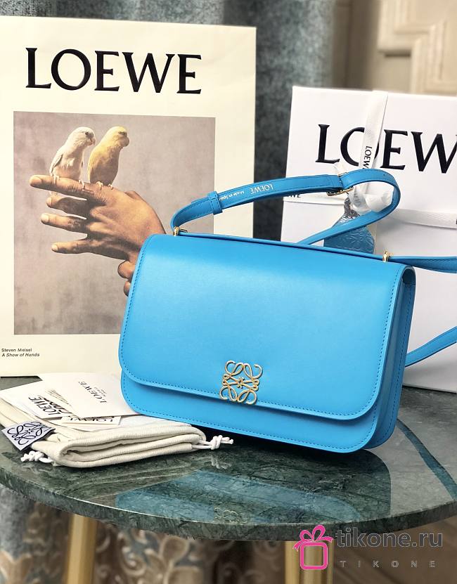 Loewe Goya Medium bag in silk calfskin Cyan – 23x15x6.5 cm - 1