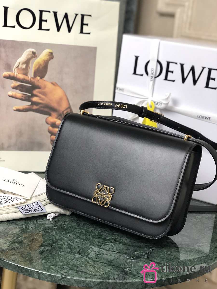 Loewe Women Goya Bag in Silk Calfskin-Black