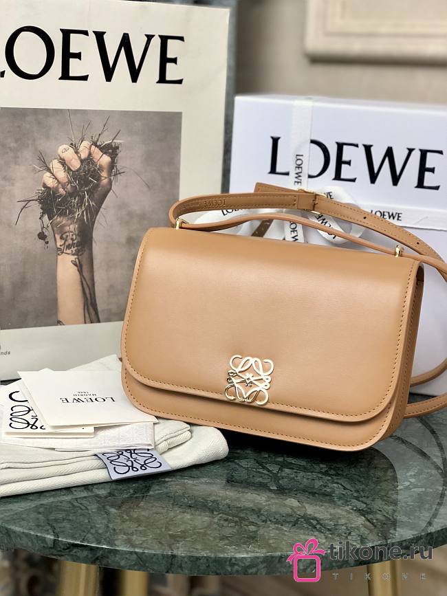 Small Goya bag in silk calfskin Warm Desert - LOEWE