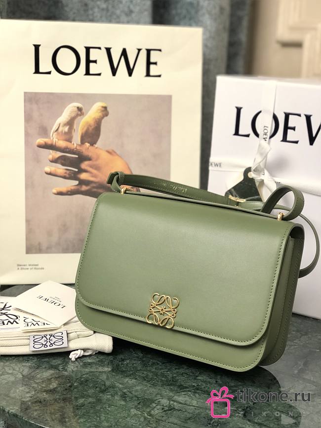 Loewe Goya Medium bag in silk calfskin Avocado Green – 23x15x6.5 cm - 1