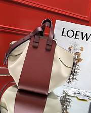 Loewe Hammock Tote Bag In Calfskin Red White – 29x14x26 cm - 2