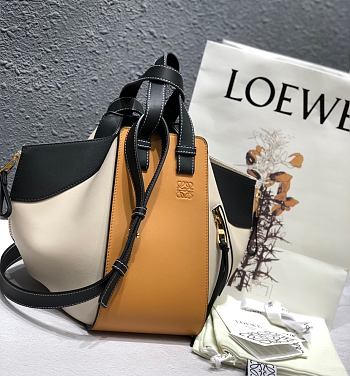 Loewe Hammock Tote Bag In Calfskin Yellow White Black – 29x14x26 cm