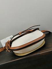 Loewe Small Gate Bag Canvas And Cow Leather White/Brown – 20x19x11 cm - 6