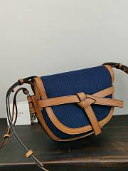 Loewe Small Gate Bag Canvas And Cow Leather Blue/Brown – 20x19x11 cm - 4