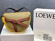 Loewe Small Gate Bag Canvas And Cow Leather Yellow/ Avocado Green – 20x19x11 cm - 1