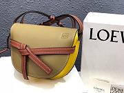 Loewe Small Gate Bag Canvas And Cow Leather Yellow/ Avocado Green – 20x19x11 cm - 5