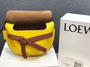 Loewe Small Gate Bag Canvas And Cow Leather Yellow/ Avocado Green – 20x19x11 cm - 4