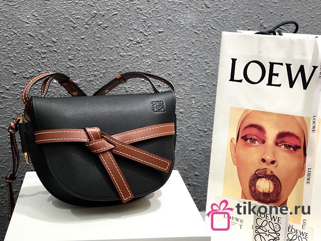 Loewe Small Gate Bag Canvas And Cow Leather Black/Brown – 20x19x11 cm - 1