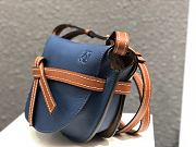 Loewe Small Gate Bag Canvas And Cow Leather Blue – 20x19x11 cm - 6