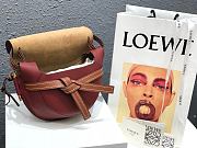 Loewe Small Gate Bag Canvas And Cow Leather Brown/Red – 20x19x11 cm - 5