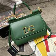 Dolce & Gabbana Sicily Imported cowhide With D&G Logo Bag Green – 25x20x12 cm - 1
