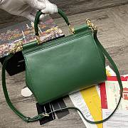 Dolce & Gabbana Sicily Imported cowhide With D&G Logo Bag Green – 25x20x12 cm - 3