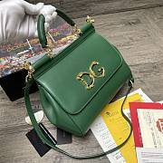 Dolce & Gabbana Sicily Imported cowhide With D&G Logo Bag Green – 25x20x12 cm - 2