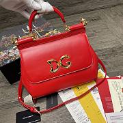 Dolce & Gabbana Sicily Imported cowhide With D&G Logo Bag Red – 25x20x12 cm - 1
