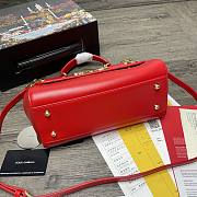 Dolce & Gabbana Sicily Imported cowhide With D&G Logo Bag Red – 25x20x12 cm - 3