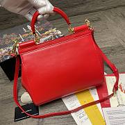 Dolce & Gabbana Sicily Imported cowhide With D&G Logo Bag Red – 25x20x12 cm - 2