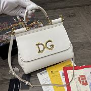 Dolce & Gabbana Sicily Imported cowhide With D&G Logo Bag White – 25x20x12 cm - 1
