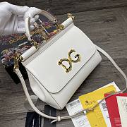 Dolce & Gabbana Sicily Imported cowhide With D&G Logo Bag White – 25x20x12 cm - 6