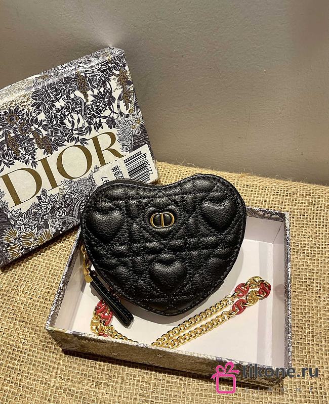 Dior Amour Dior Caro Heart Chain Bag Black – 5097 – 11 x 10 x 1.5 cm - 1