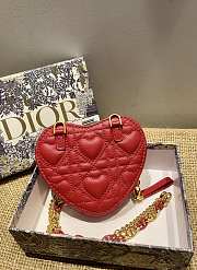 Dior Amour Dior Caro Heart Chain Bag Red – 5097 – 11 x 10 x 1.5 cm - 6