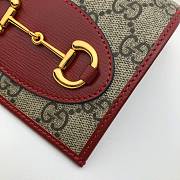 Gucci Horsebit 1955 Wallet With Chain Red/Ebony GG Supreme Canvas - 623180 – 11x8.5x3 cm - 5