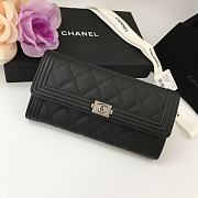 Chanel Leboy Lychee Cowhide Silver Hardware Long Wallet – 80286 - 10.5x19x3 cm - 1