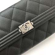 Chanel Leboy Lychee Cowhide Silver Hardware Long Wallet – 80286 - 10.5x19x3 cm - 3